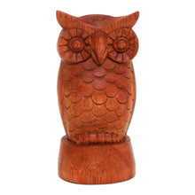 Load image into Gallery viewer, Owl-Shaped Jempinis Wood Eyeglasses Holder from Bali - Wise Owl | NOVICA