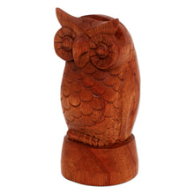Load image into Gallery viewer, Owl-Shaped Jempinis Wood Eyeglasses Holder from Bali - Wise Owl | NOVICA