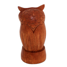 Load image into Gallery viewer, Owl-Shaped Jempinis Wood Eyeglasses Holder from Bali - Wise Owl | NOVICA