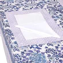 Load image into Gallery viewer, Floral Cotton Table Linen Set in Blue from India (Set for 6) - Royal Garden | NOVICA