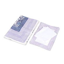 Load image into Gallery viewer, Floral Cotton Table Linen Set in Blue from India (Set for 6) - Royal Garden | NOVICA