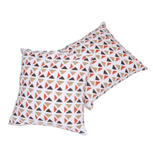Load image into Gallery viewer, Pair of Contemporary Geometric Motif Cotton Cushion Covers - Cozy Afternoon | NOVICA