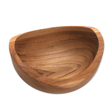 Load image into Gallery viewer, Handmade Teak Wood Snack Bowl from Bali - Brown Shell | NOVICA