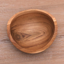 Load image into Gallery viewer, Handmade Teak Wood Snack Bowl from Bali - Brown Shell | NOVICA