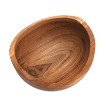 Load image into Gallery viewer, Handmade Teak Wood Snack Bowl from Bali - Brown Shell | NOVICA