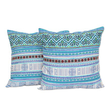Load image into Gallery viewer, Hmong Cotton Blend Cushion Covers from Thailand - Hmong Nature | NOVICA