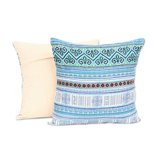 Load image into Gallery viewer, Hmong Cotton Blend Cushion Covers from Thailand - Hmong Nature | NOVICA