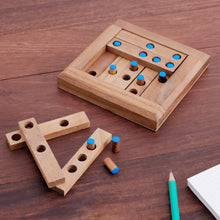 Load image into Gallery viewer, Blue Dot Raintree Wood Puzzle from Thailand - Blue Dots | NOVICA