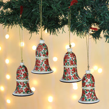 Load image into Gallery viewer, Handmade Papier Mache Bell Ornaments from India (Set of 4) - Kashmir Bells | NOVICA