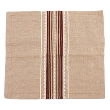 Load image into Gallery viewer, Handwoven Cotton Cushion Cover in Cafe Au Lait from Mexico - Relaxing Hue | NOVICA