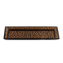 Load image into Gallery viewer, Leaf Motif Papier Mache and Wood Decorative Tray from India - Leaves of the Valley | NOVICA