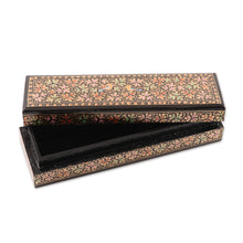 Load image into Gallery viewer, Leaf Motif Papier Mache and Wood Decorative Box - Chinar Forest | NOVICA