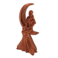 Load image into Gallery viewer, Romantic Suar Wood Sculpture from Bali - Romance on the Moon | NOVICA