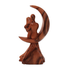 Load image into Gallery viewer, Romantic Suar Wood Sculpture from Bali - Romance on the Moon | NOVICA