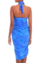 Load image into Gallery viewer, Paisley Motif Batik Rayon Sarong in Blue from Bali - Oceanic Paisleys | NOVICA