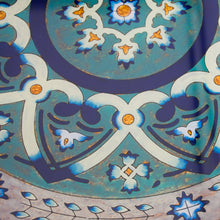 Load image into Gallery viewer, Steel-Tone Reverse-Painted Glass Tray from Peru - Floral Intricacy in Steel | NOVICA