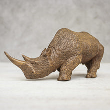 Load image into Gallery viewer, Raintree Wood Rhinoceros Sculpture from Thailand - Respectful Rhino | NOVICA