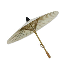 Load image into Gallery viewer, Floral Paper Parasol from Thailand - Peacock and Flowers | NOVICA