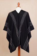 Load image into Gallery viewer, Men's Alpaca Blend Poncho in Black from Peru - Chic Andes in Black | NOVICA