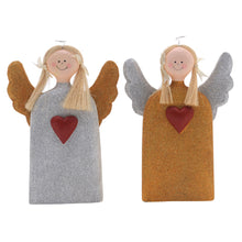 Load image into Gallery viewer, Gold and Silver Wood Angel Statuettes from Bali (Pair) - Love Angels | NOVICA