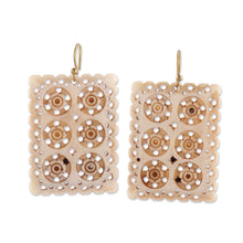 Load image into Gallery viewer, Jali Bone Dangle Earrings from India - Jali Elegance | NOVICA
