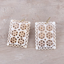 Load image into Gallery viewer, Jali Bone Dangle Earrings from India - Jali Elegance | NOVICA