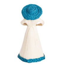 Load image into Gallery viewer, Natural Fiber Statuette of a Woman Gathering Flowers - Country Flowers | NOVICA