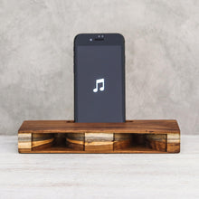Load image into Gallery viewer, Handcrafted Teak Wood Phone Speaker from Thailand - Teak Symphony | NOVICA