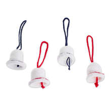 Load image into Gallery viewer, Hand-Crocheted Bell-Shaped Ornaments (Set of 4) - Bells of Bethlehem | NOVICA