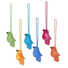 Load image into Gallery viewer, Assorted Wool Felt Bird Ornaments from India (Set of 6) - Christmas Sonata | NOVICA