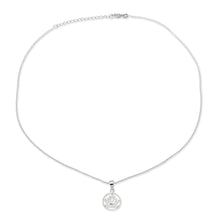 Load image into Gallery viewer, Handcrafted Sterling Silver Lotus Bloom Pendant Necklace - Lotus in Bloom | NOVICA