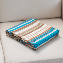 Load image into Gallery viewer, Handwoven Striped Alpaca Blend Throw from Peru - Morning Stripes | NOVICA
