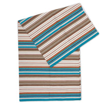 Load image into Gallery viewer, Handwoven Striped Alpaca Blend Throw from Peru - Morning Stripes | NOVICA