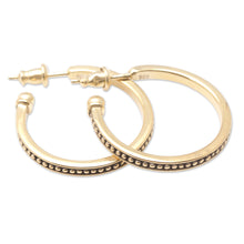 Load image into Gallery viewer, 18k Gold Plated Sterling Silver Half-Hoop Earrings (1 inch) - Vintage Loop | NOVICA
