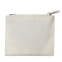 Load image into Gallery viewer, Embroidered Floral White Alpaca Blend Coin Purse - Floral Keeper in White | NOVICA