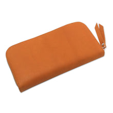 Load image into Gallery viewer, Solid Leather Clutch in Sunrise Crafted in Bali - Polosan Sunrise | NOVICA
