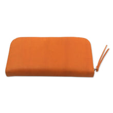 Load image into Gallery viewer, Solid Leather Clutch in Sunrise Crafted in Bali - Polosan Sunrise | NOVICA