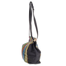 Load image into Gallery viewer, Colorful Striped Cotton Tote Handbag from El Salvador - Striped Party | NOVICA
