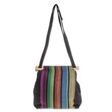 Load image into Gallery viewer, Colorful Striped Cotton Tote Handbag from El Salvador - Striped Party | NOVICA