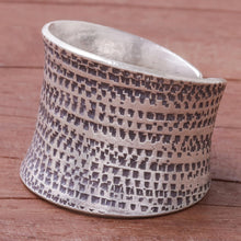 Load image into Gallery viewer, Patterned Sterling Silver Wrap Ring from Thailand - Breath of Autumn | NOVICA