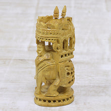 Load image into Gallery viewer, Hand-Carved Kadam Wood Elephant Figurine from India - Royal Expedition | NOVICA