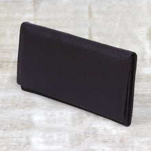 Load image into Gallery viewer, Handmade Leather Wallet in Espresso from India - Stylish Woman in Espresso | NOVICA