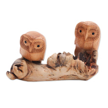 Load image into Gallery viewer, Jempinis Wood Owl Sculpture from Bali - Owl Romance | NOVICA