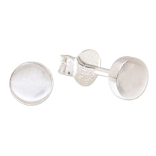 Load image into Gallery viewer, Round Sterling Silver Stud Earrings from Thailand - Round Simplicity | NOVICA