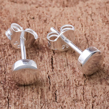 Load image into Gallery viewer, Round Sterling Silver Stud Earrings from Thailand - Round Simplicity | NOVICA