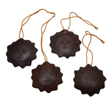 Load image into Gallery viewer, Handmade Sun Coconut Shell Ornaments from Bali (Set of 4) - Tegalalang Sun | NOVICA