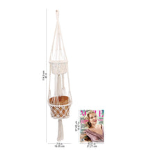 Load image into Gallery viewer, Handwoven Double Cotton Flower Pot Hanger from Bali - Ubud Plants | NOVICA