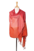 Load image into Gallery viewer, Ombre Cotton Shawl in Red and Orange from Thailand - Beautiful Sunset | NOVICA