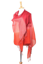 Load image into Gallery viewer, Ombre Cotton Shawl in Red and Orange from Thailand - Beautiful Sunset | NOVICA