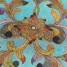 Load image into Gallery viewer, Rectangular Reverse-Painted Glass Tray from Peru - Mystic Flora | NOVICA